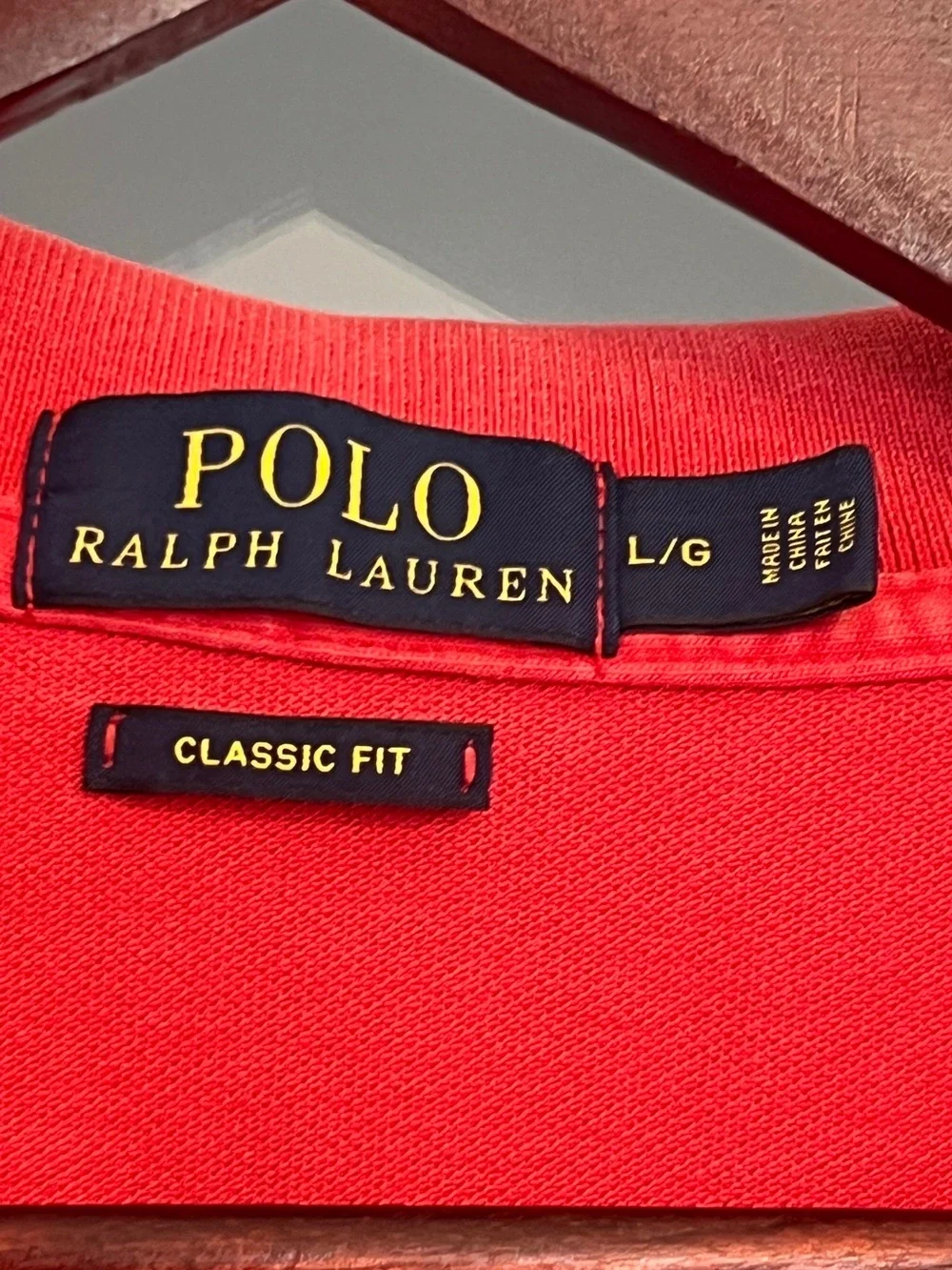 POLO RALPH LAUREN Men’s Red Classic Fit Short Sleeve Polo Shirt Size L